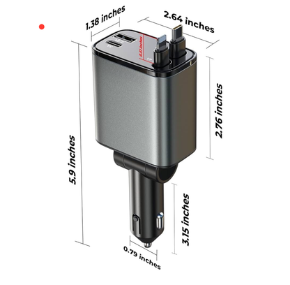 4 in 1 Retractable Car Charger